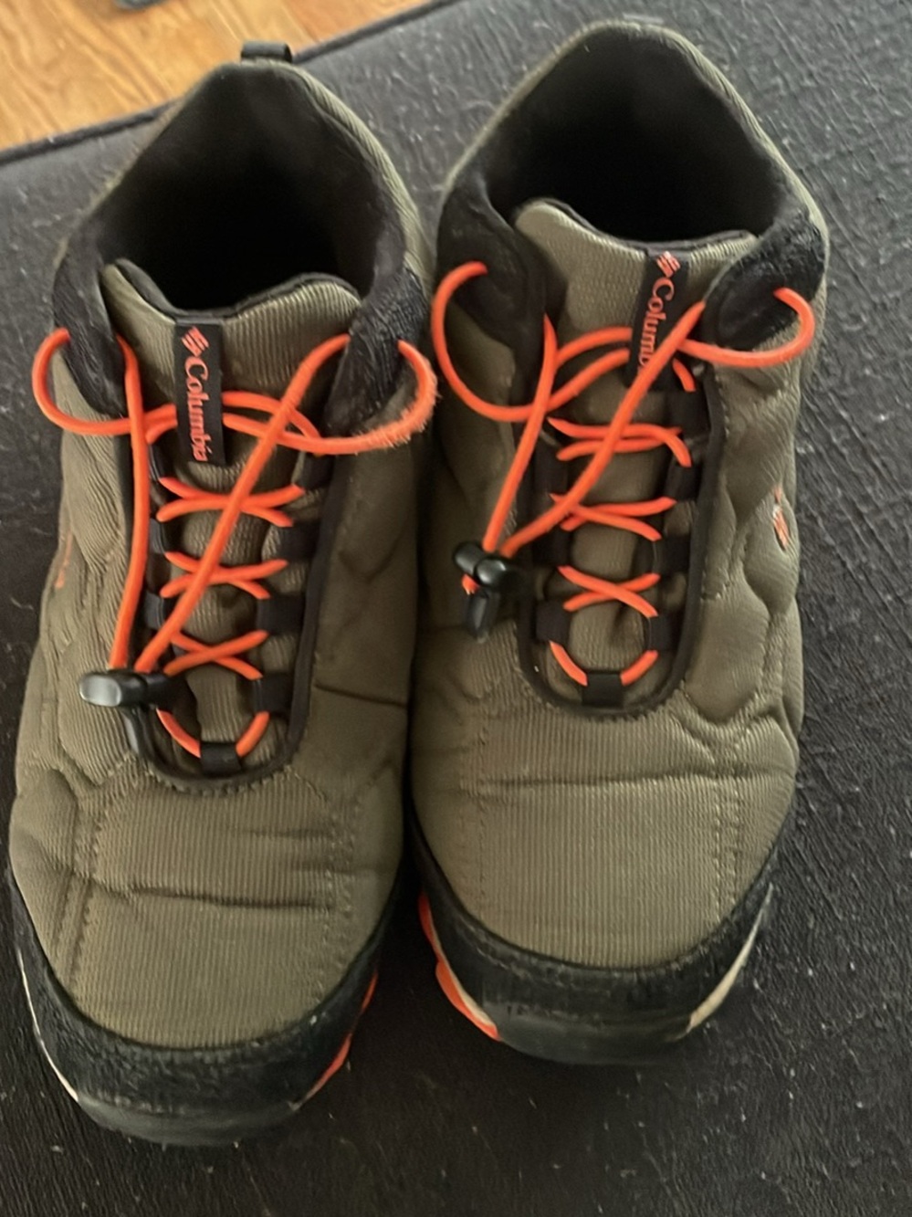 Columbia Kids Olive Green and Orange Slip-On Sneakers